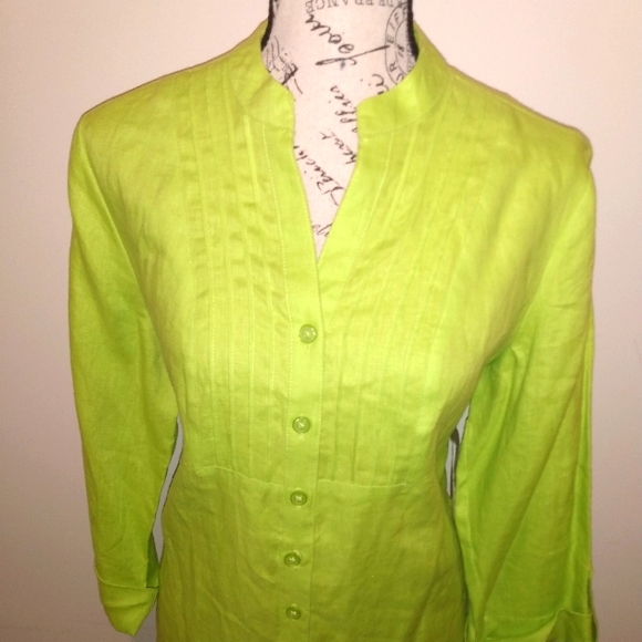 Kim Rogers Tops - 🛍️ NWT Kim Rogers 100% Linen Designer Blouse 👕